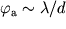 $\varphi_\sim\lambda/d$